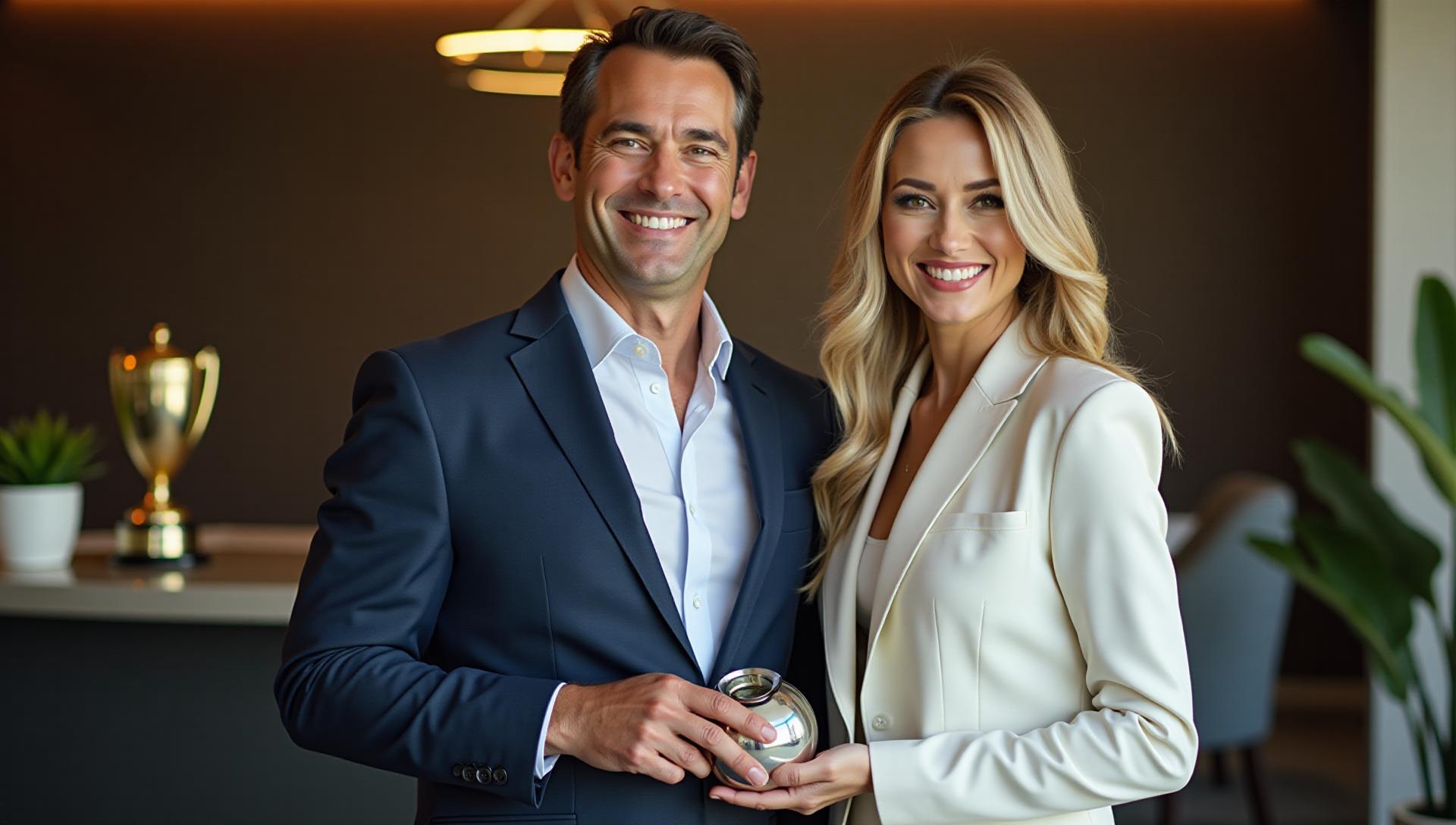 Successful New York City business broker celebrating closed deal and high earning potential in business brokerage career