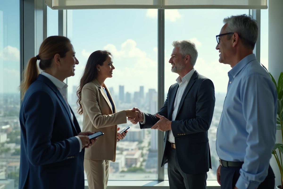 New York City service business owners completing strategic merger agreement in Midtown office