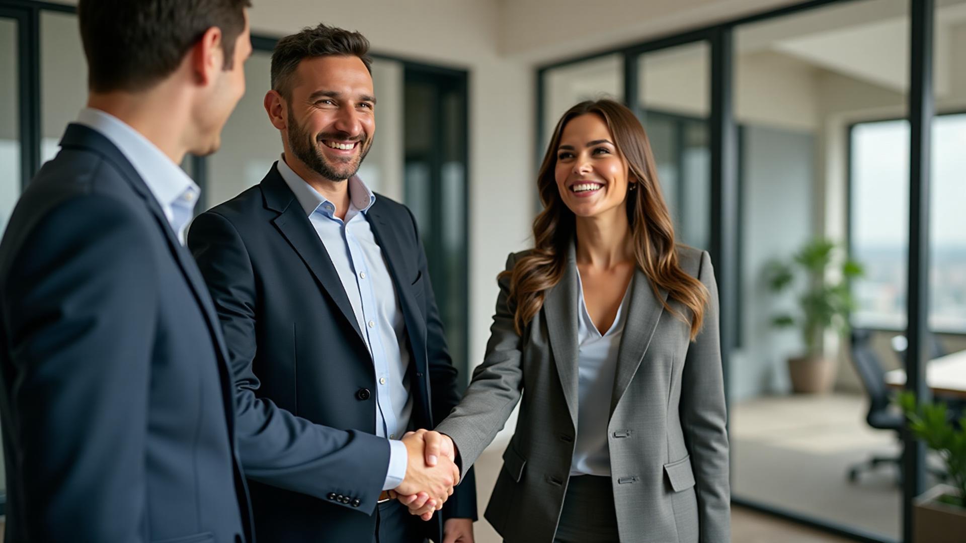 Successful business deal celebration with top New York business brokers